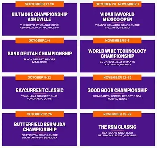 美巡賽公佈2026賽季聯邦快遞杯秋季賽賽程