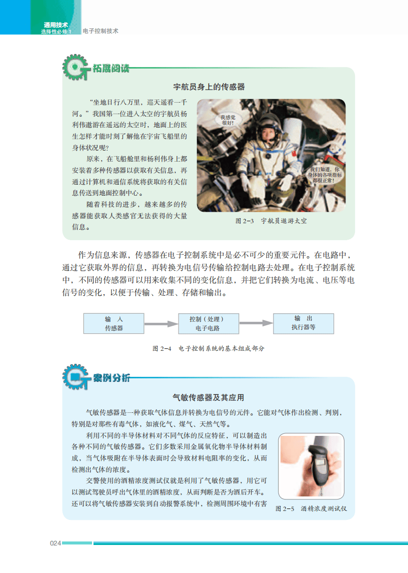 2026蘇教版高中通用技術選擇性必修1《電子控制技術》電子課本