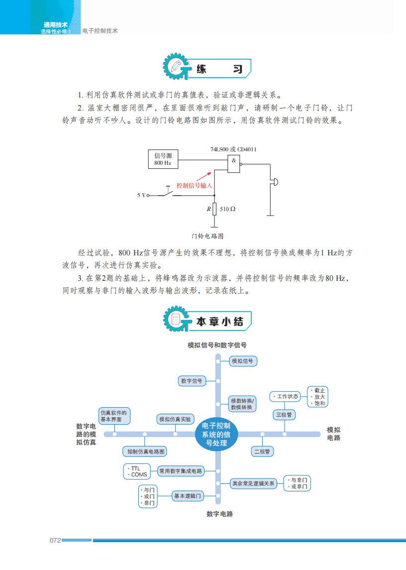 2026蘇教版高中通用技術選擇性必修1《電子控制技術》電子課本