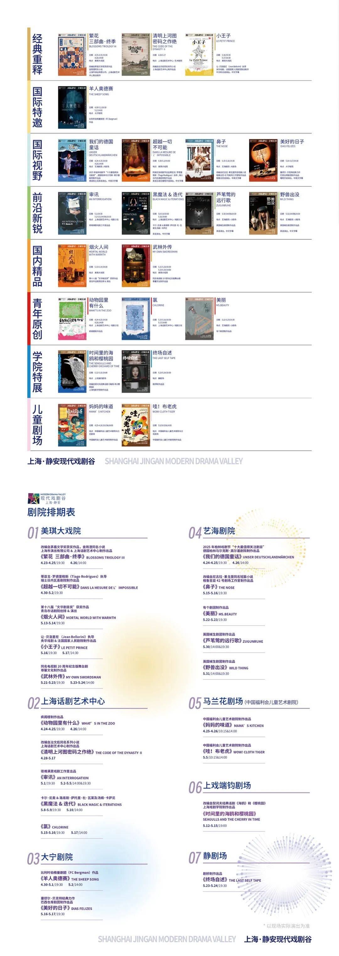 真好·2026上海·靜安現代戲劇谷｜完 整 戲 單