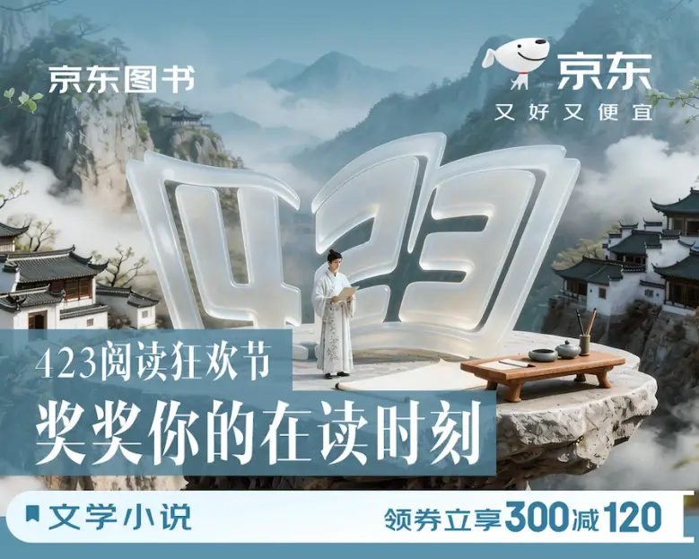 京東圖書423閱讀狂歡節啟幕 文學小說品類精選佳作領券滿300減120